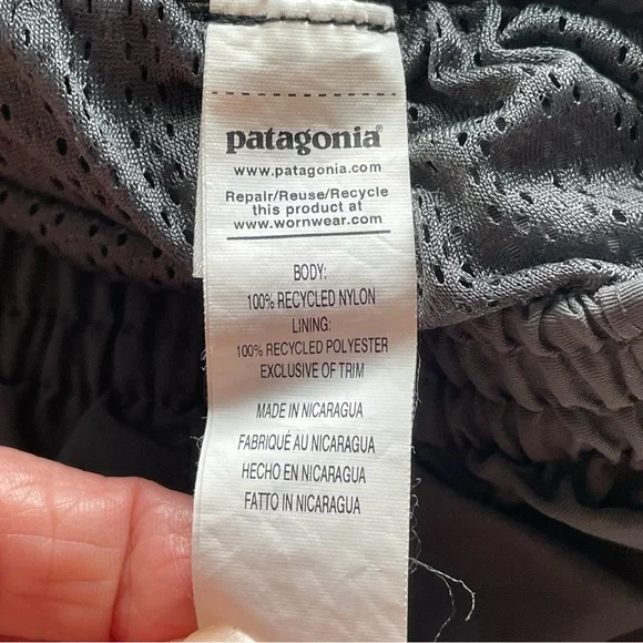 Patagonia Gray Baggies Athletic Shorts 58034 Elastic Waist Lined Tie Sz L - Picture 12 of 13
